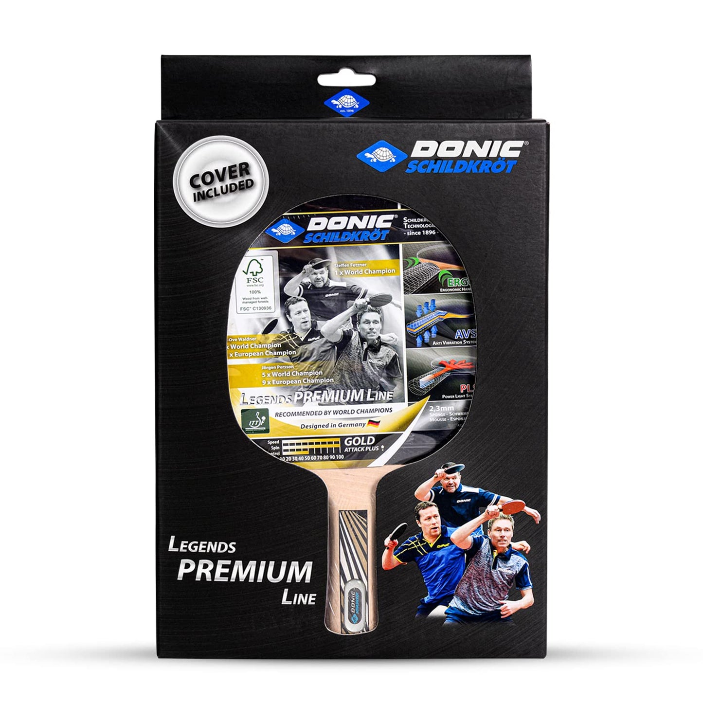 Donic Legends Gold Table Tennis Bat with Cover - Best Price online Prokicksports.com
