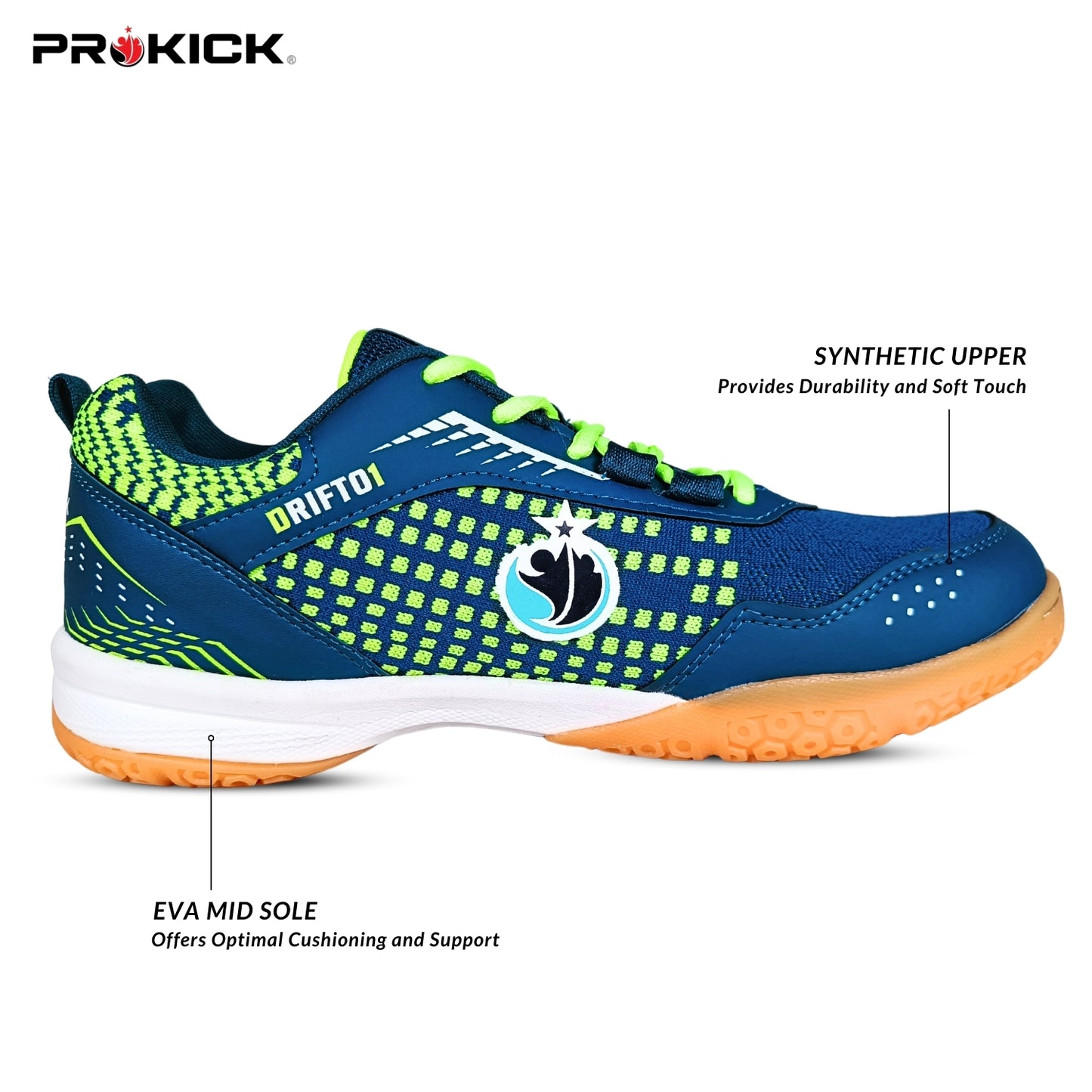 Prokick Drift 01 Badminton Shoes | EVA & Rubber Sole with Breathable Mesh Upper - Best Price online Prokicksports.com