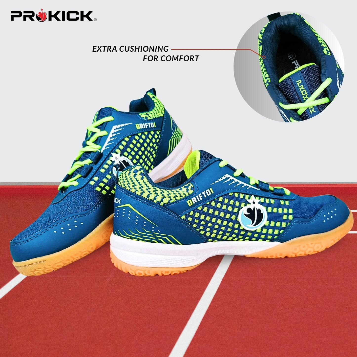 Prokick Drift 01 Badminton Shoes | EVA & Rubber Sole with Breathable Mesh Upper - Best Price online Prokicksports.com