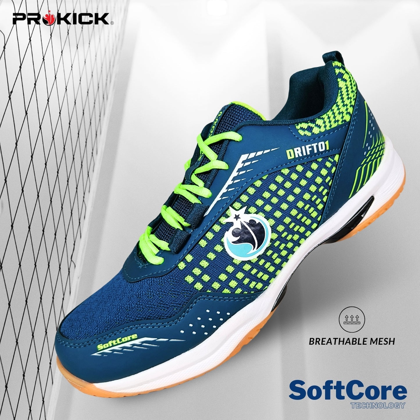 Prokick Drift 01 Badminton Shoes | EVA & Rubber Sole with Breathable Mesh Upper - Best Price online Prokicksports.com