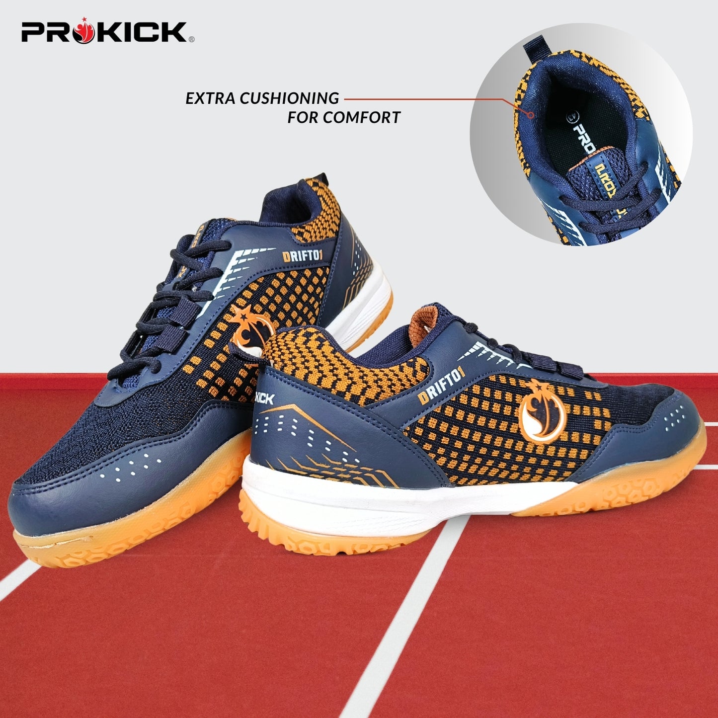 Prokick Drift 01 Badminton Shoes | EVA & Rubber Sole with Breathable Mesh Upper - Best Price online Prokicksports.com