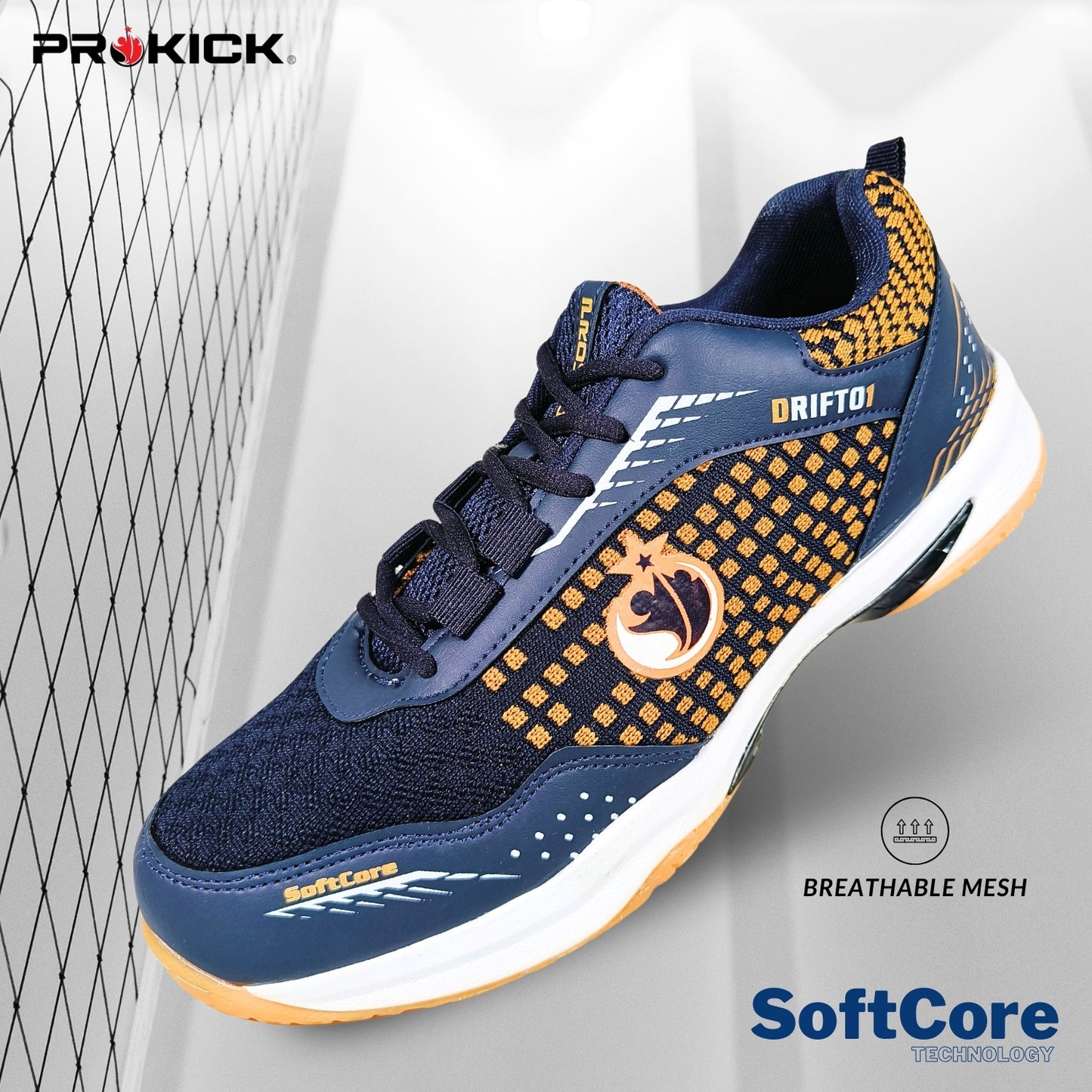 Prokick Drift 01 Badminton Shoes | EVA & Rubber Sole with Breathable Mesh Upper - Best Price online Prokicksports.com