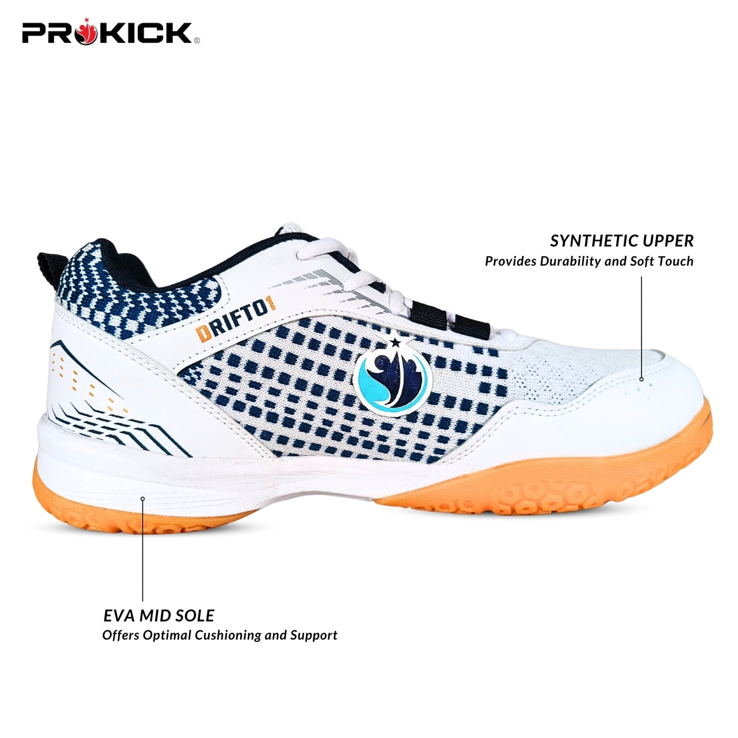 Prokick Drift 01 Badminton Shoes | EVA & Rubber Sole with Breathable Mesh Upper - Best Price online Prokicksports.com