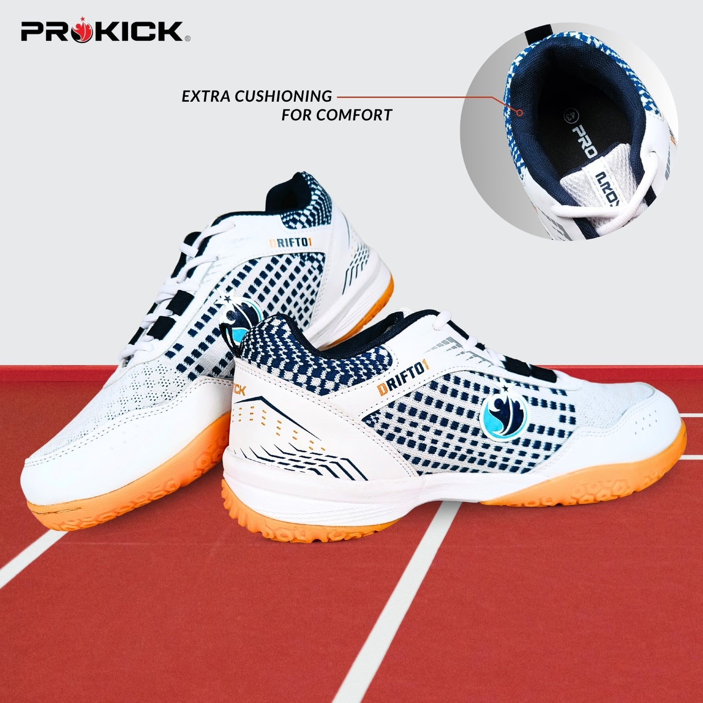 Prokick Drift 01 Badminton Shoes | EVA & Rubber Sole with Breathable Mesh Upper - Best Price online Prokicksports.com