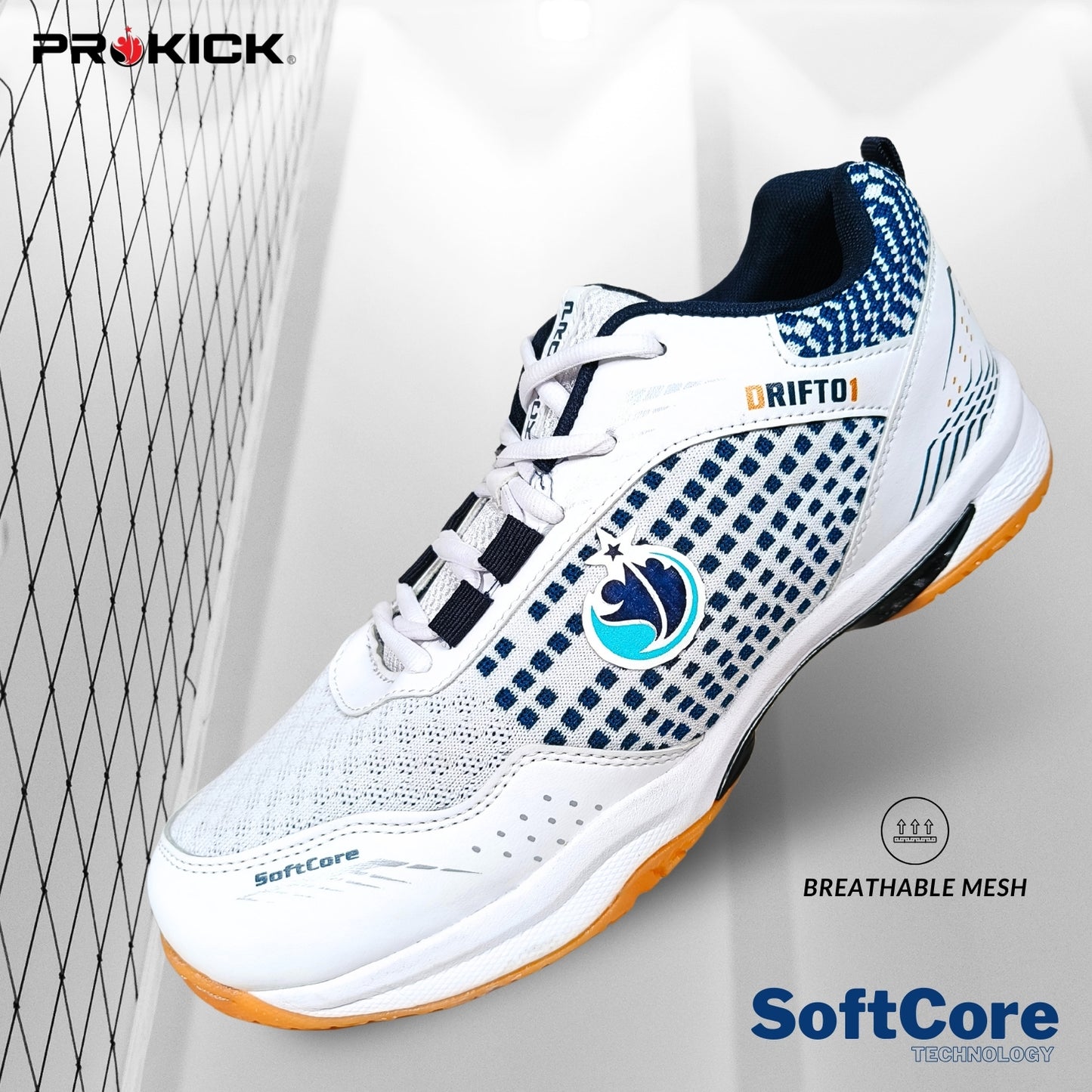 Prokick Drift 01 Badminton Shoes | EVA & Rubber Sole with Breathable Mesh Upper - Best Price online Prokicksports.com