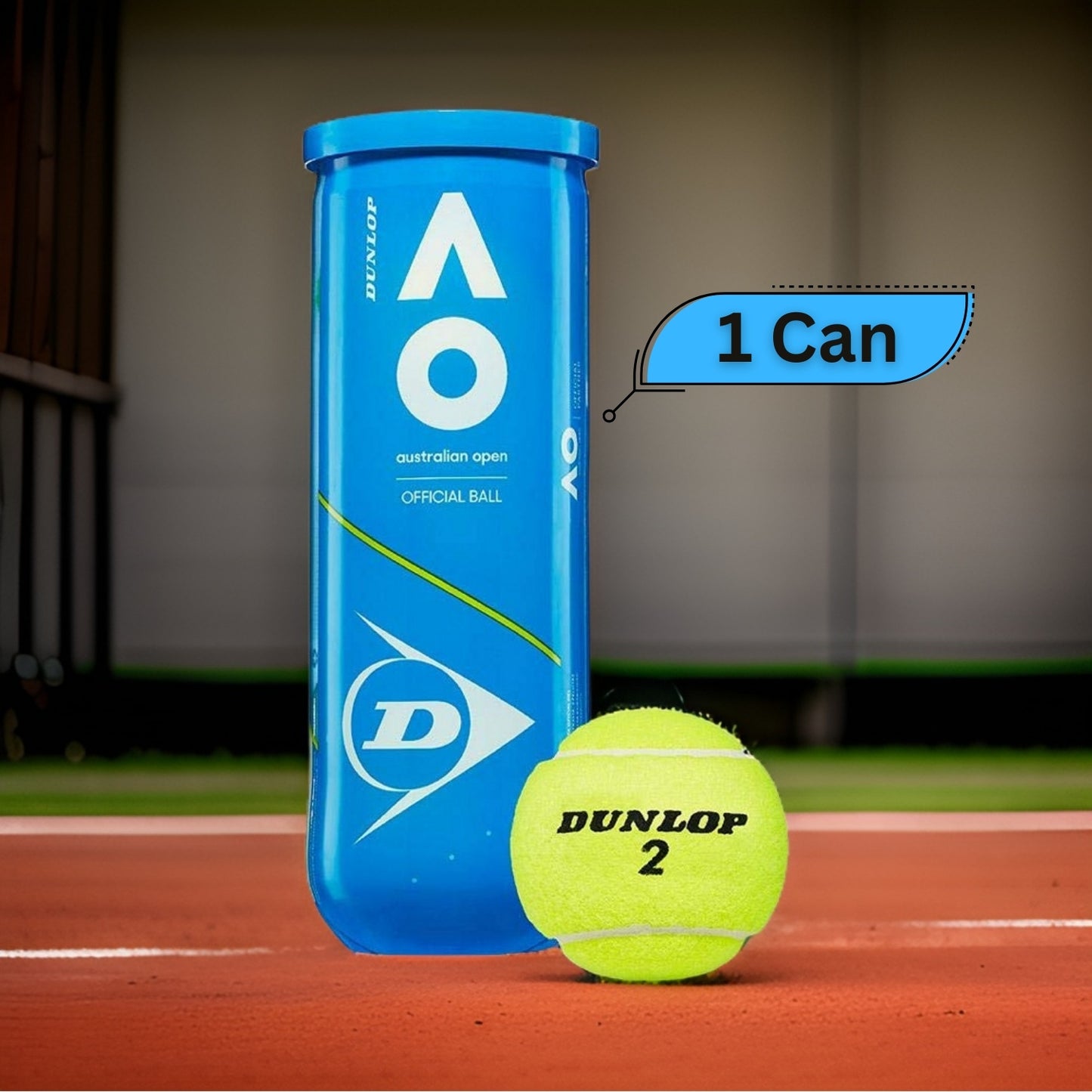 Dunlop Australian Open Tennis Balls Can (1 Can) - Best Price online Prokicksports.com