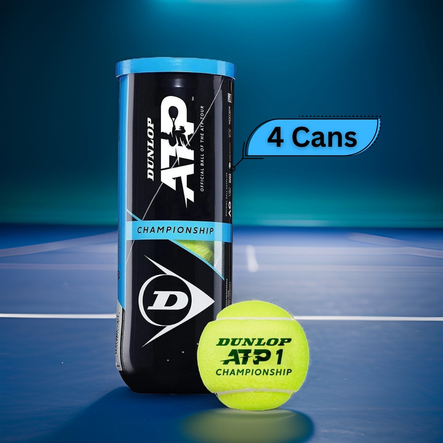 Dunlop ATP Championship Tennis Balls Dozen (4 Cans) - Best Price online Prokicksports.com