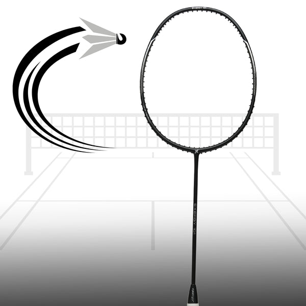 Exergy 101 Badminton Racket - 82g, 28 lbs Tension, Pre-Strung with Full Cover