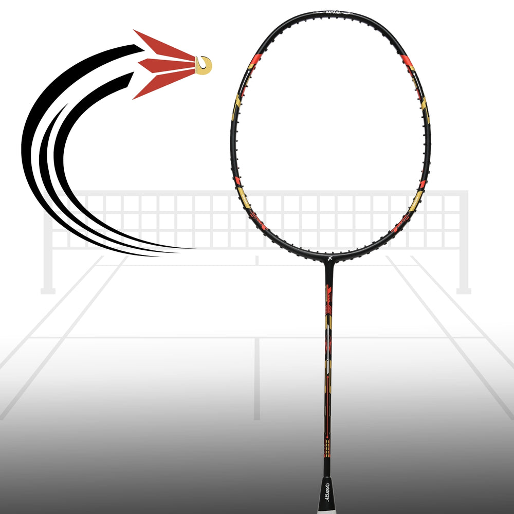 Exergy Katana Badminton Racket - 82g, 32 lbs Tension, Pre-Strung with Full Cover - Best Price online Prokicksports.com