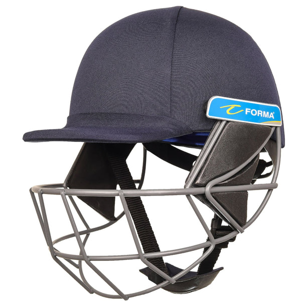 Forma Pro Axis Mild Steel Cricket Helmet (Navy Blue) - Medium - Adjustable Chin Strap | Moisture-Wicking Padding