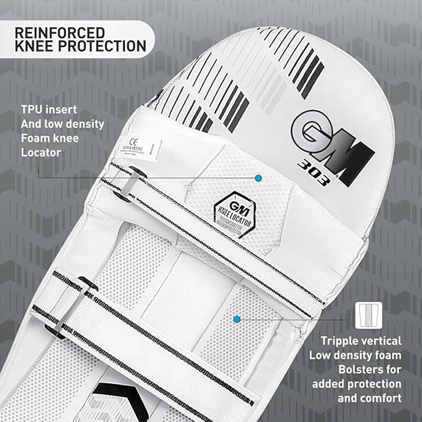 GM 303 RH Batting Legguard – Right Handed | Lightweight and Durable Cricket Pads for Ultimate Protection - Best Price online Prokicksports.com