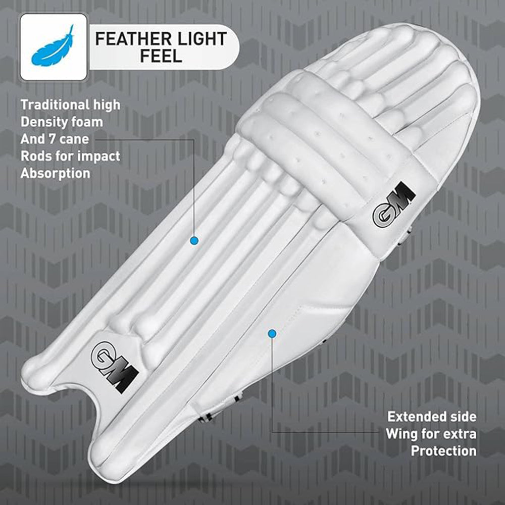 GM 505 RH Batting Legguard – Right Handed | Lightweight, Durable, and Comfortable Cricket Pads for Maximum Protection - Best Price online Prokicksports.com