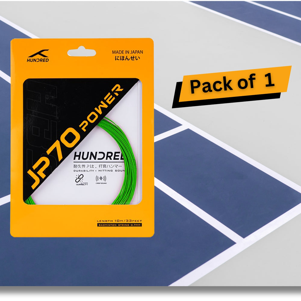 HUNDRED JP 70 Power Badminton String 0.70mm – Durable High Control Power String for All-Round Performance with Maximum Tension Retention and Stability - Best Price online Prokicksports.com