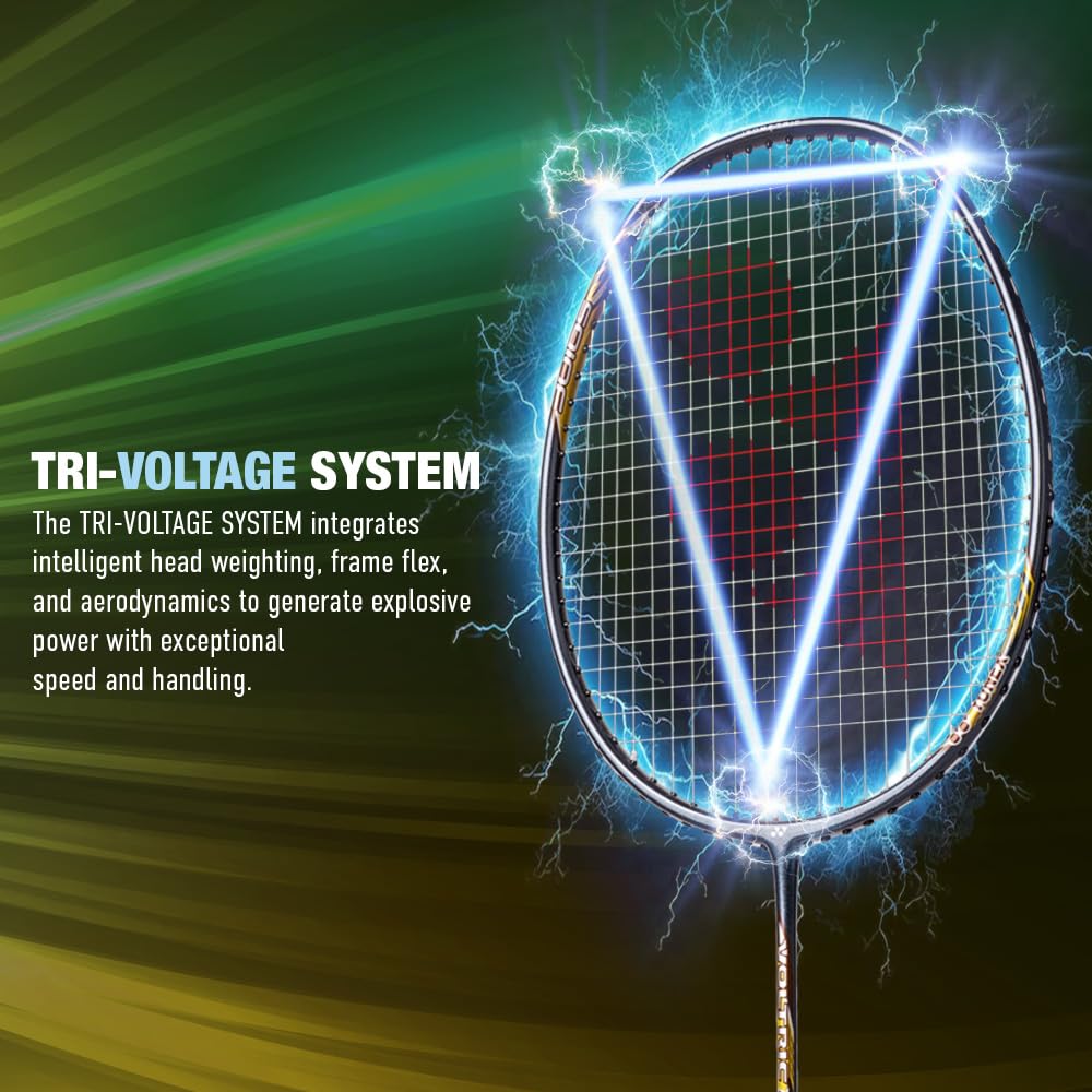 Yonex Voltric Lite 35i HM Graphite Head Heavy Badminton Strung Racquet | NANOMESH NEO & ISOMETRIC Power Frame with Full Cover - Best Price online Prokicksports.com