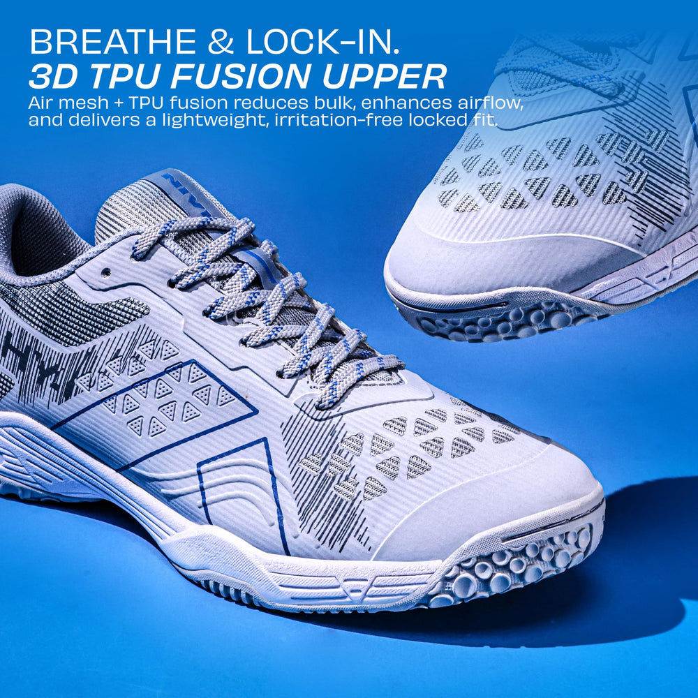 NIVIA Hy Court 3.0 Badminton Shoes – Mesh/TPU Upper, Duofoam Cushion, Non-marking Herringbone Sole | Lightweight Comfort, Secure Fit, For Indoor Court Sports - Best Price online Prokicksports.com
