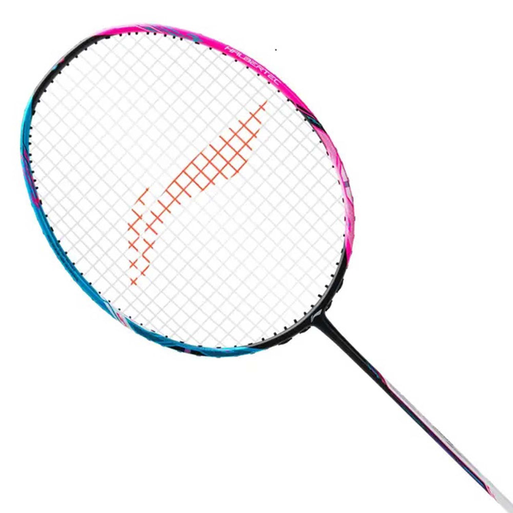 Li-Ning Halbertec 8000 Professional Badminton Racquet – 4UG5, Unstrung, Lightweight & High-Speed Attack (Black/Blue/Pink) for Advanced Players - Best Price online Prokicksports.com