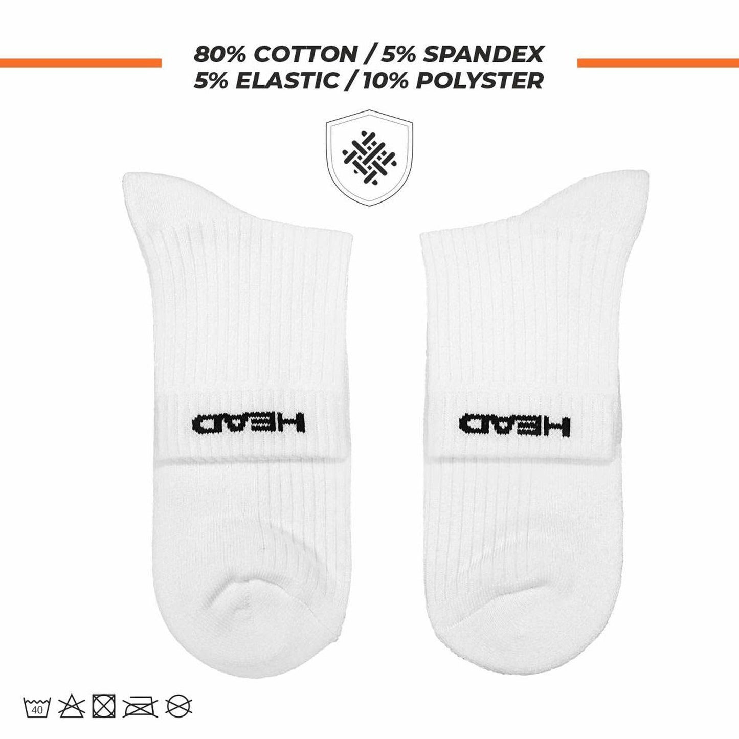 Head Ankle Socks HSK-73 - White (1 pair) - Best Price online Prokicksports.com