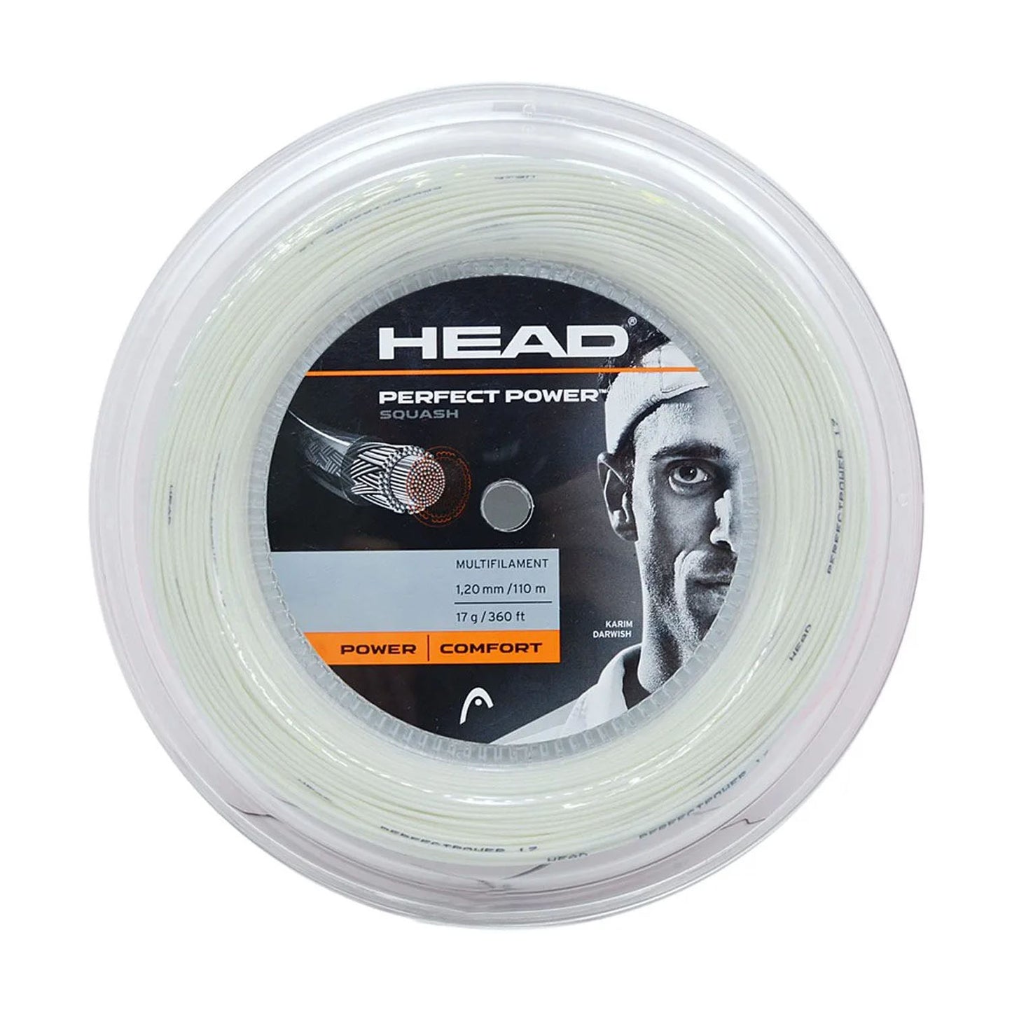 Head Perfect Power Squash String 110 mtr Reel 17g (White) - Best Price online Prokicksports.com