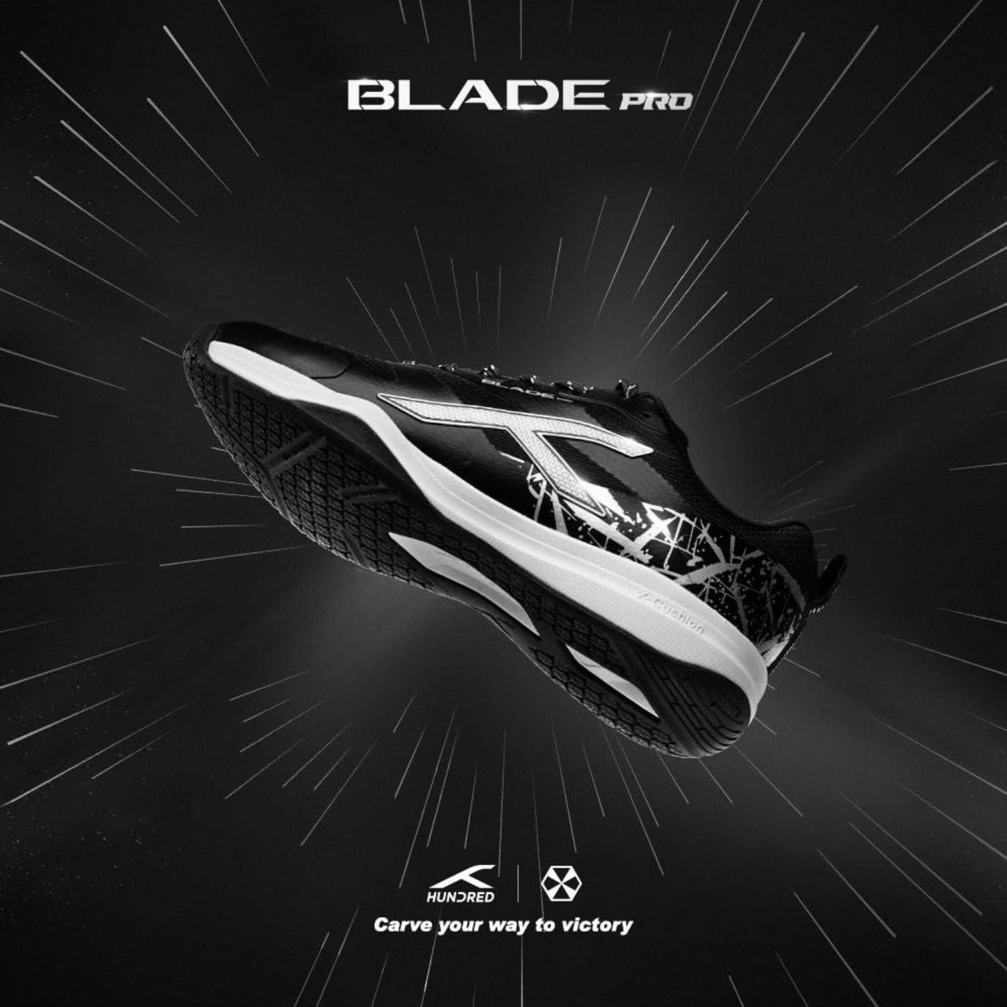 Hundred Blade Pro Non-Marking Badminton Shoes | Multi-Sport Indoor Court Shoes | Lightweight Gum Rubber Sole | For Squash, Table Tennis, Volleyball & Basketbal - Best Price online Prokicksports.com