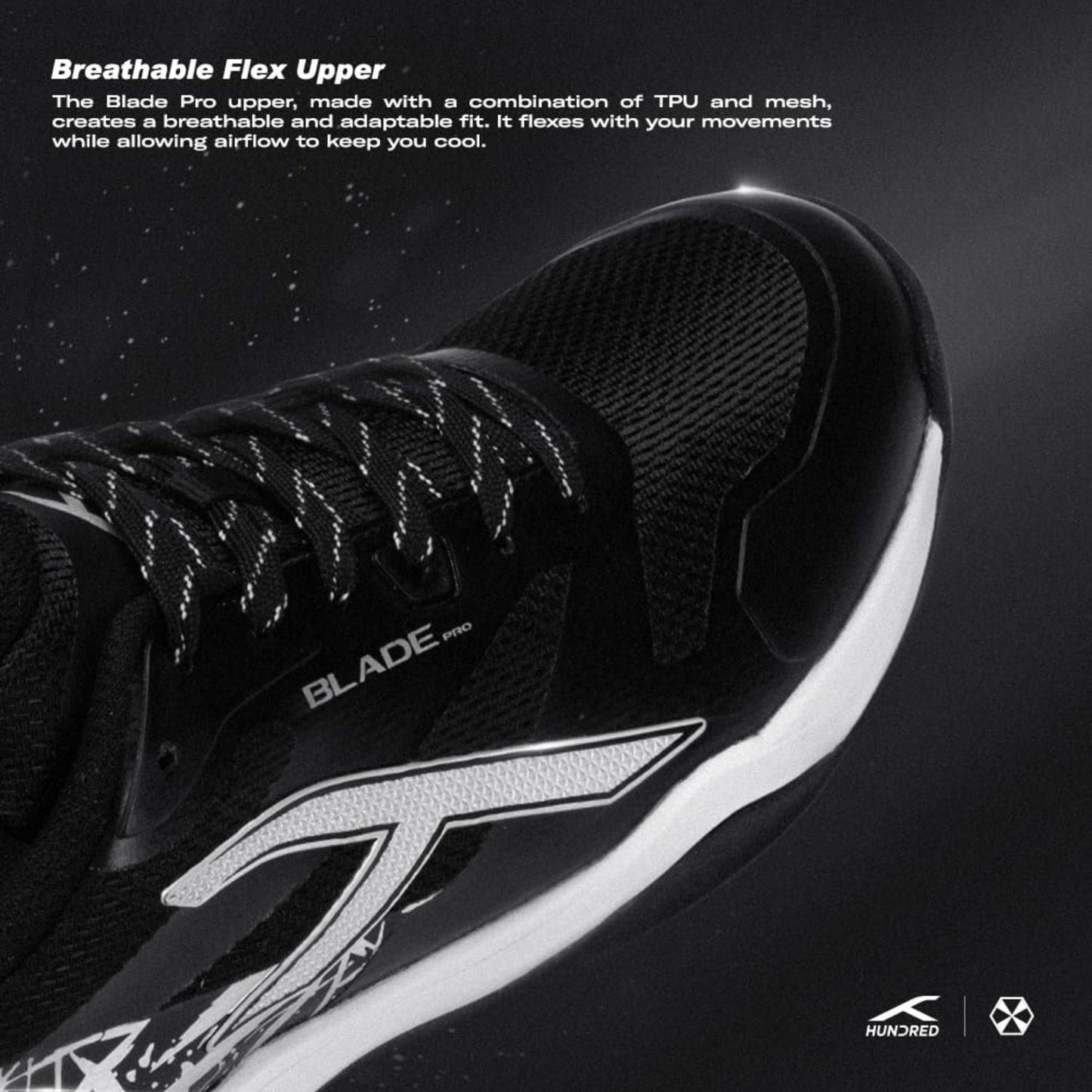 Hundred Blade Pro Non-Marking Badminton Shoes | Multi-Sport Indoor Court Shoes | Lightweight Gum Rubber Sole | For Squash, Table Tennis, Volleyball & Basketbal - Best Price online Prokicksports.com
