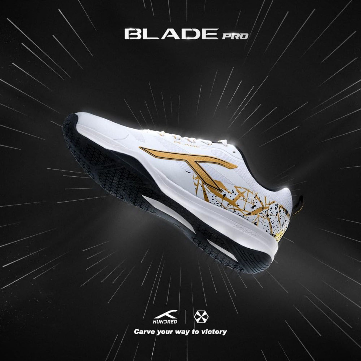 Hundred Blade Pro Non-Marking Badminton Shoes | Multi-Sport Indoor Court Shoes | Lightweight Gum Rubber Sole | For Squash, Table Tennis, Volleyball & Basketbal - Best Price online Prokicksports.com