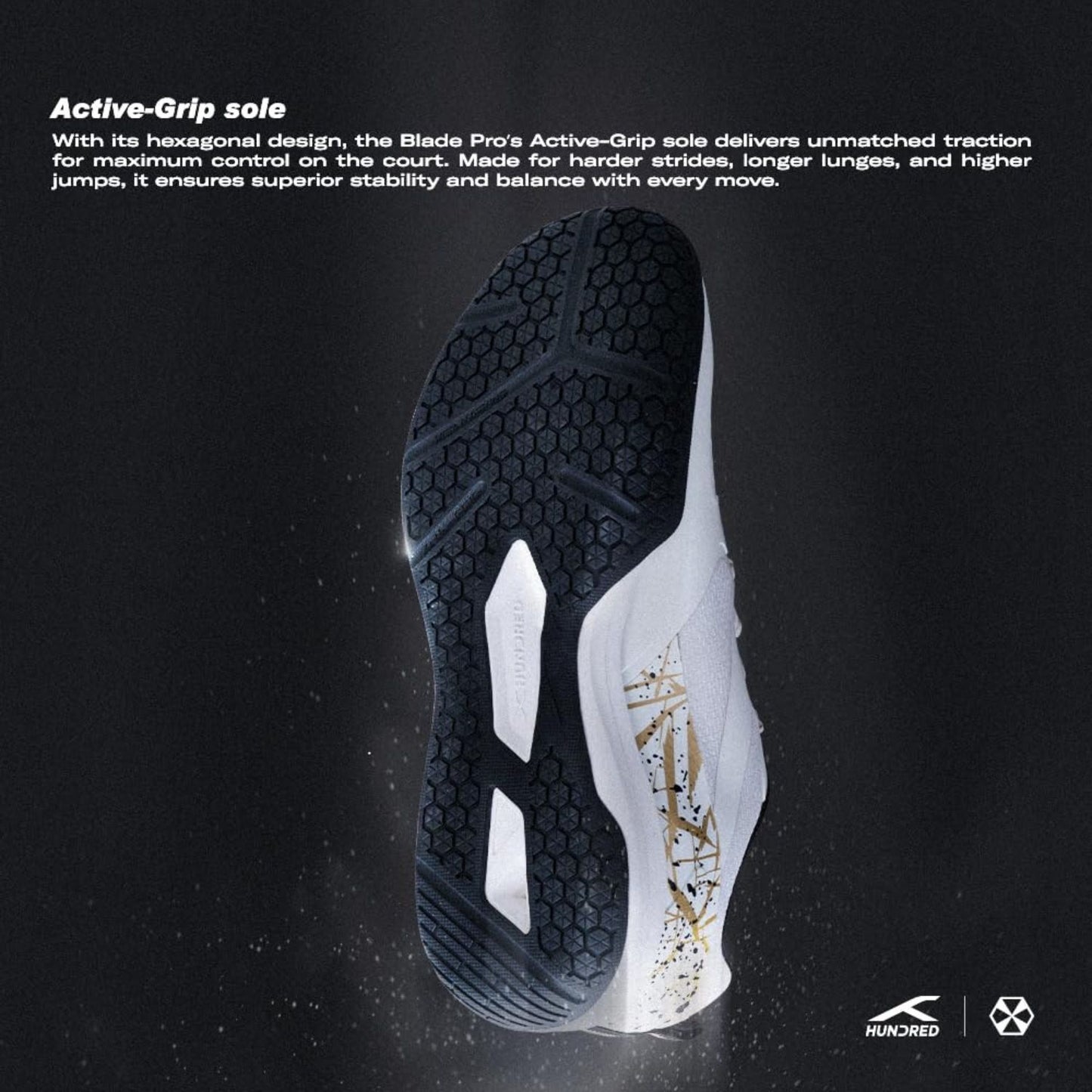 Hundred Blade Pro Non-Marking Badminton Shoes | Multi-Sport Indoor Court Shoes | Lightweight Gum Rubber Sole | For Squash, Table Tennis, Volleyball & Basketbal - Best Price online Prokicksports.com