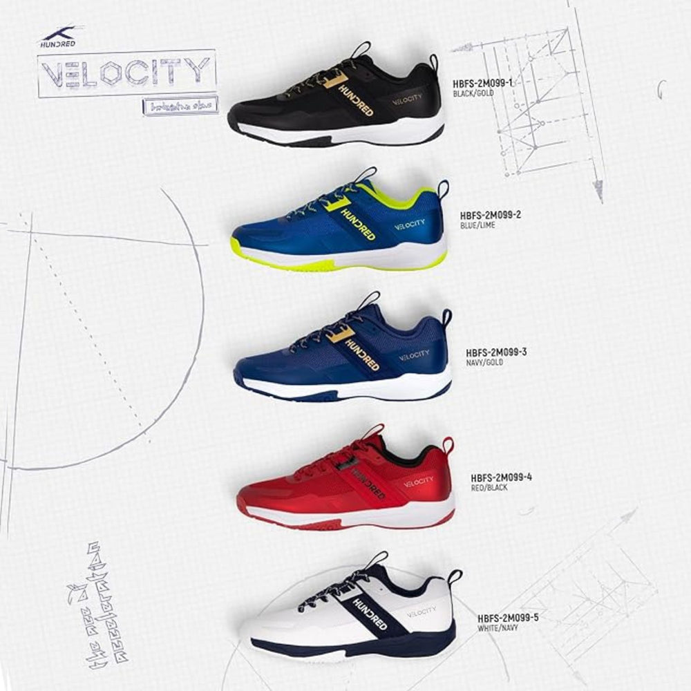 HUNDRED Velocity Non-Marking Badminton Shoes | Lightweight Indoor Sports Shoes for Badminton, Squash, Volleyball, Table Tennis & Basketball - Best Price online Prokicksports.com