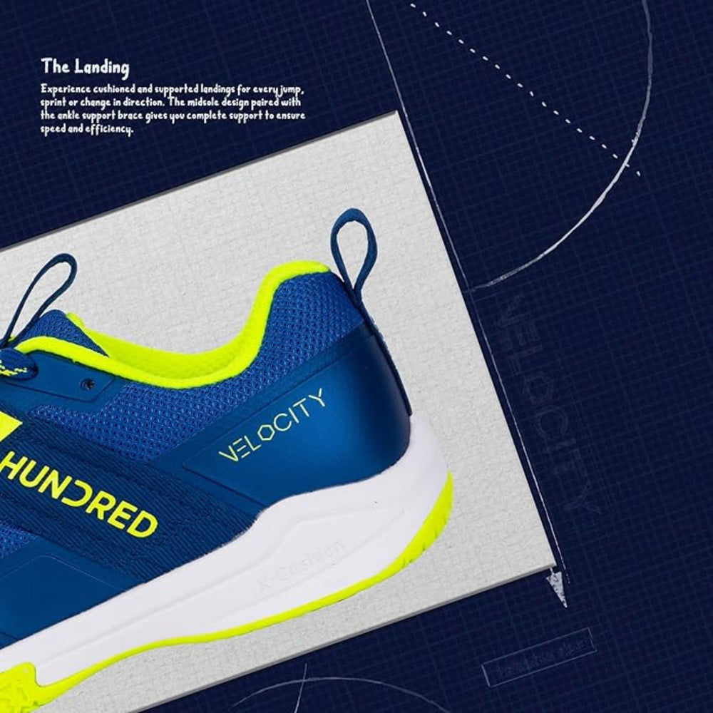 HUNDRED Velocity Non-Marking Badminton Shoes | Lightweight Indoor Sports Shoes for Badminton, Squash, Volleyball, Table Tennis & Basketball - Best Price online Prokicksports.com