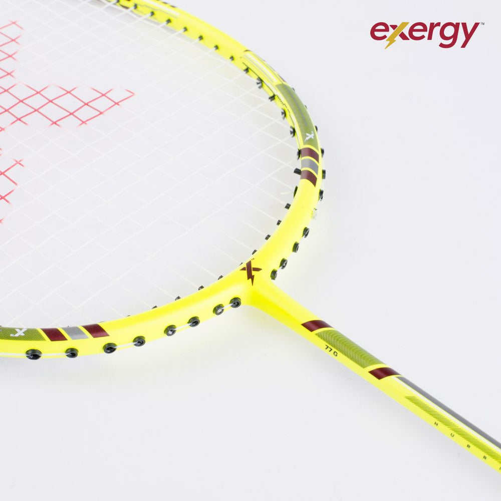 Exergy Hurricane Badminton Racket - Lightweight 77g, 32 lbs Tension, Pre-Strung with Full Cover - Best Price online Prokicksports.com