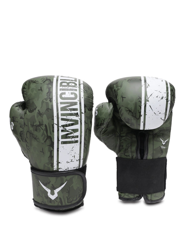 Invincible Commando Training Gloves | Camo Design | Synthetic Leather | MMA, Boxing, Bag Work | Hook & Loop Closure - Men & Women