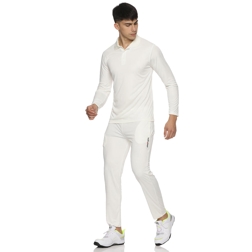 Prokick Ignite Full Sleeves Cricket Jersey Set, T-Shirt with Trouser (Off White) - Best Price online Prokicksports.com