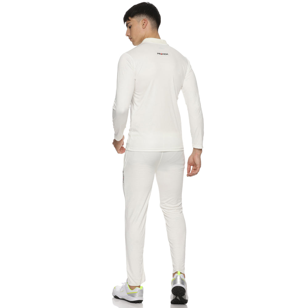 Prokick Ignite Full Sleeves Cricket Jersey Set, T-Shirt with Trouser (Off White) - Best Price online Prokicksports.com