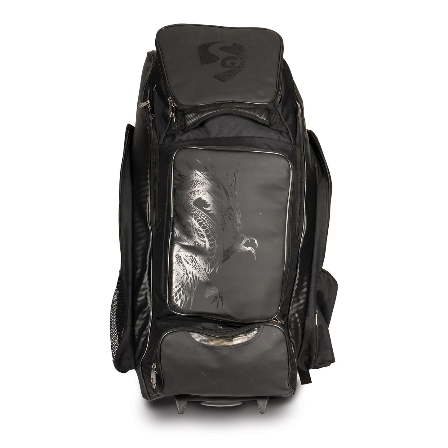 SG KLR Wheelie Duffle Cricket Kit Bag – Black Large Gear Bag with Trolley Wheels for Club Players, Travel Friendly and Durable Design - Best Price online Prokicksports.com