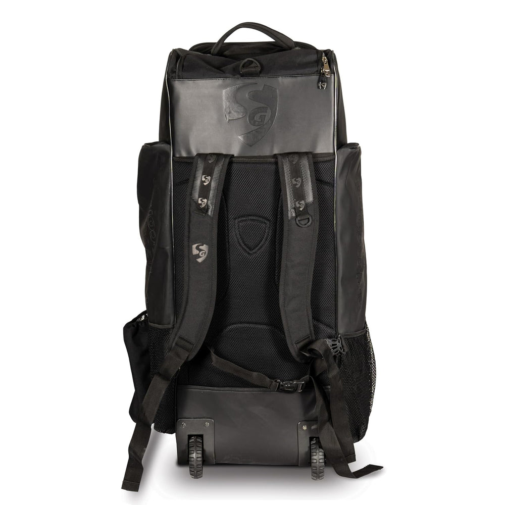 SG KLR Wheelie Duffle Cricket Kit Bag – Black Large Gear Bag with Trolley Wheels for Club Players, Travel Friendly and Durable Design - Best Price online Prokicksports.com