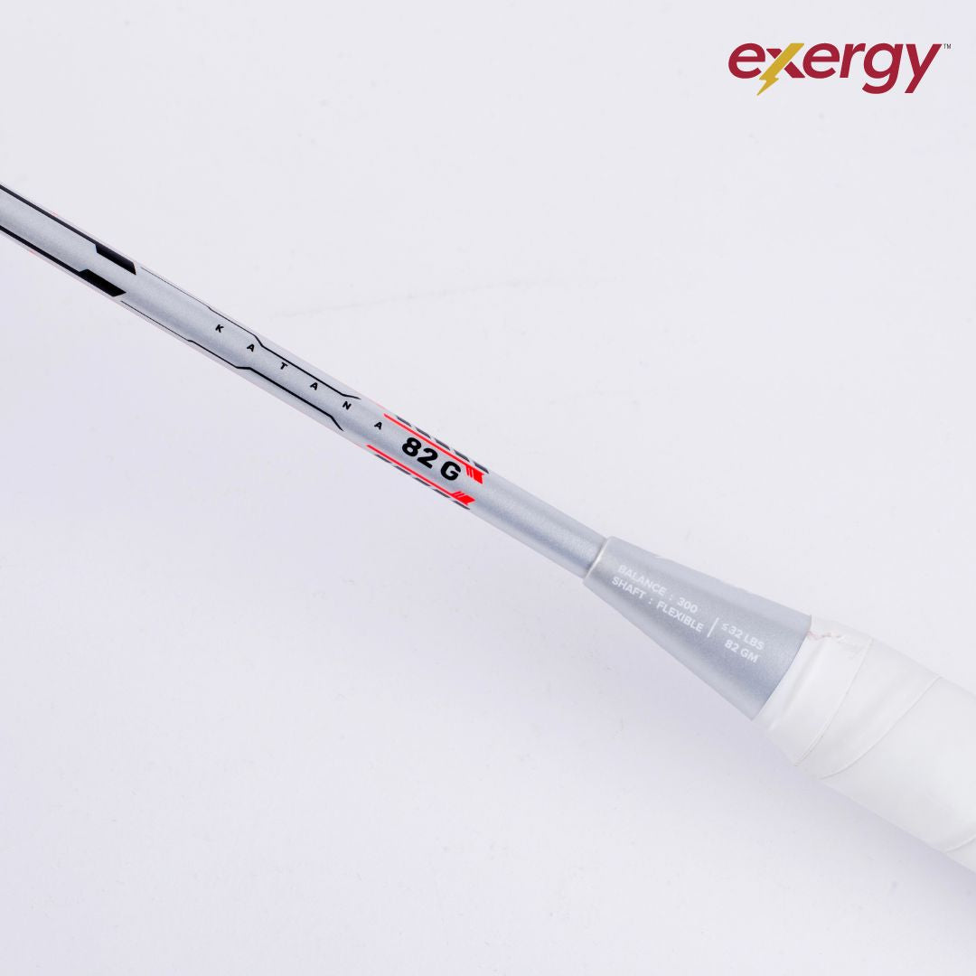 Exergy Katana Badminton Racket - 82g, 32 lbs Tension, Pre-Strung with Full Cover - Best Price online Prokicksports.com