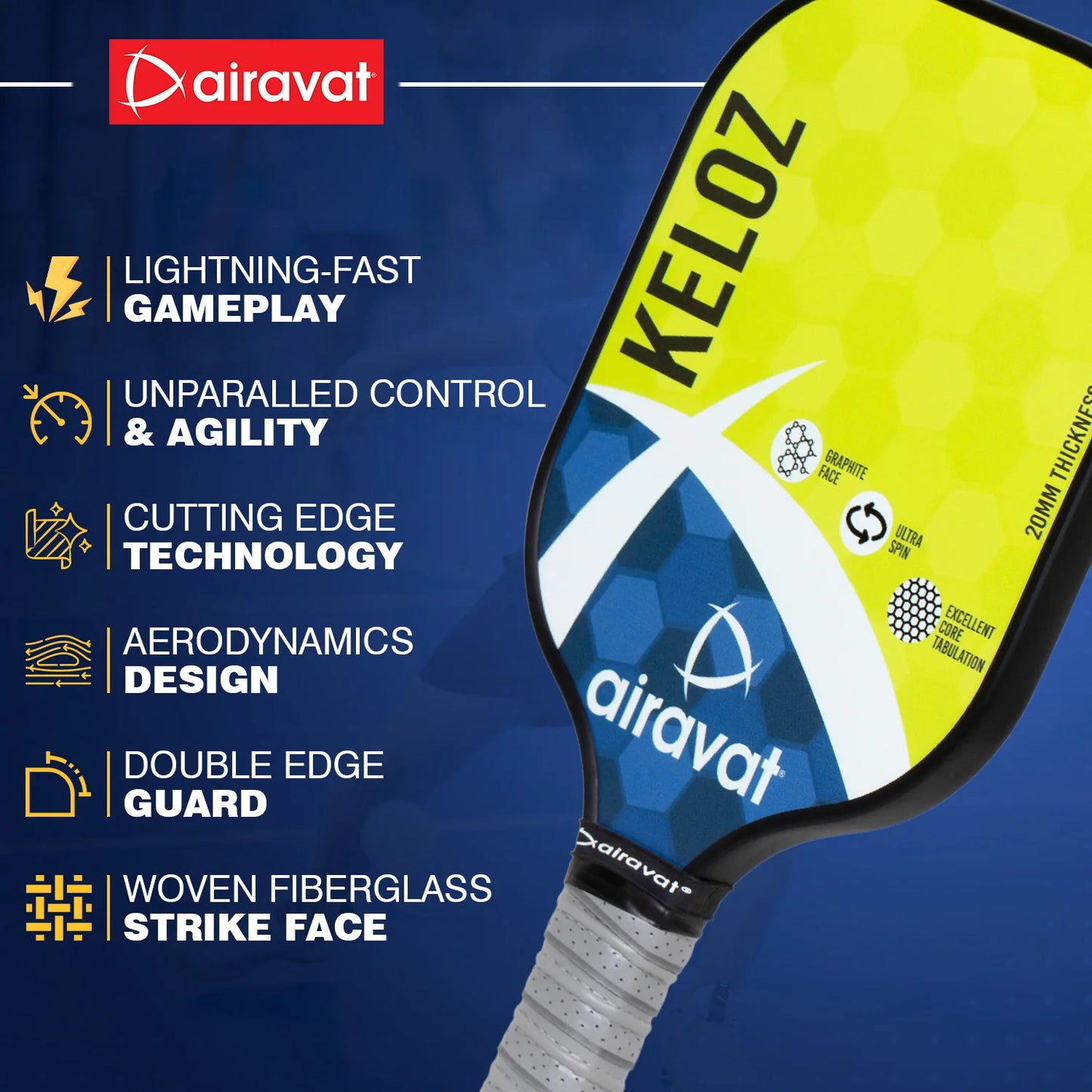 Airavat Keloz 7402 Pickleball Paddle - Best Price online Prokicksports.com