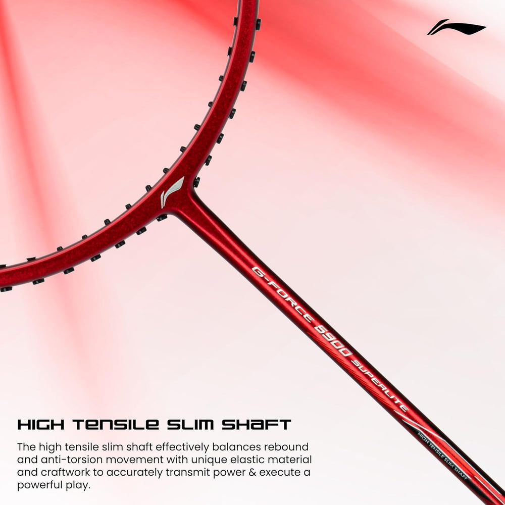 Li-Ning G-Force 5900 Superlite Badminton Racket | Ultra-Light 5U6 | Unstrung Racquet with Superior Control & Power