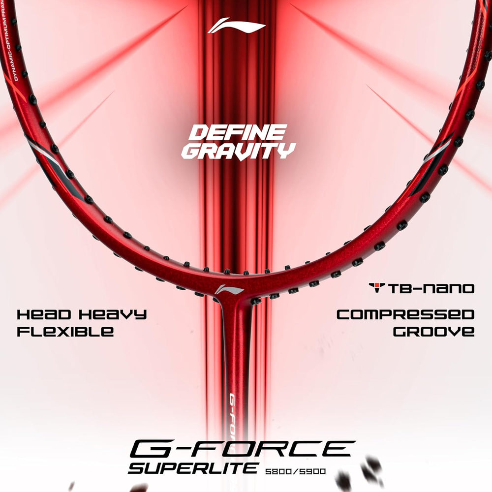 Li-Ning G-Force 5900 Superlite Badminton Racket | Ultra-Light 5U6 | Unstrung Racquet with Superior Control & Power