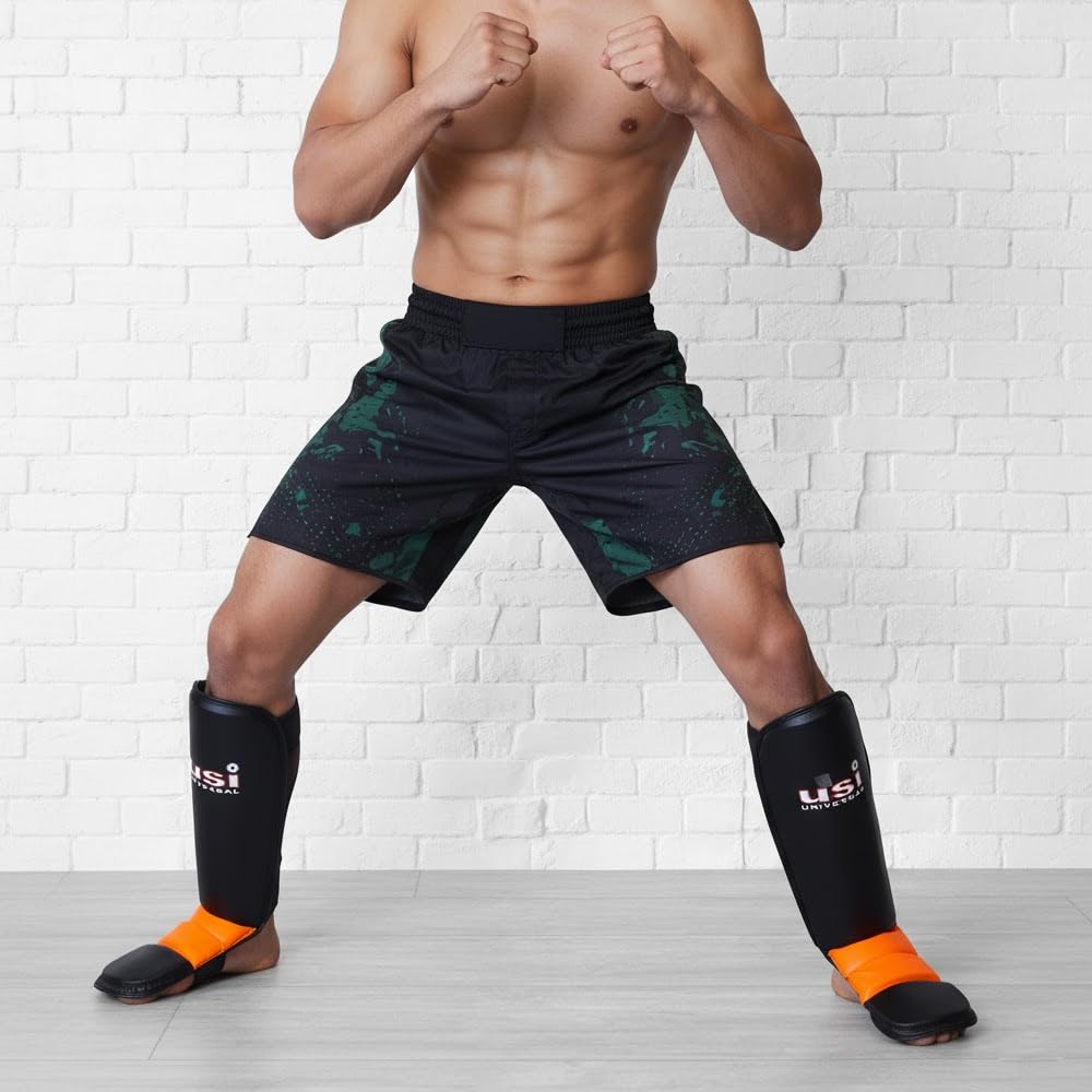 USI Universal 850MA Shin Pads | Lightweight PU Construction & Neoprene Strap Closure for Muay Thai & MMA - Best Price online Prokicksports.com