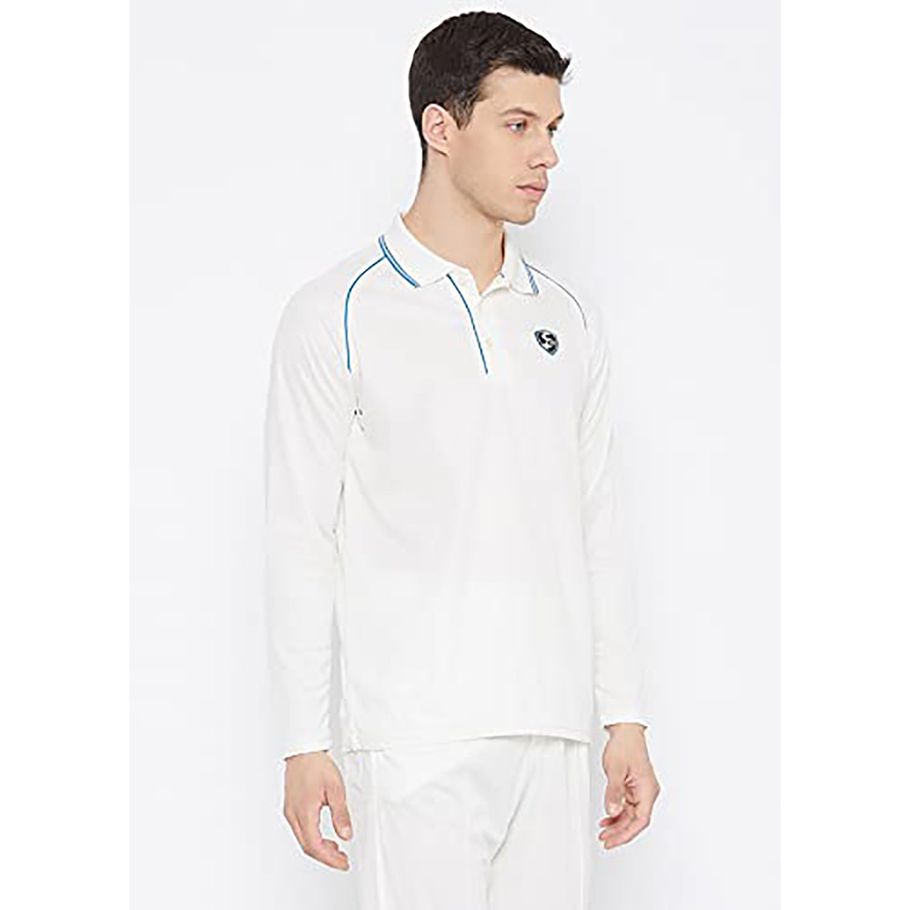 SG Legend Full Sleeves Cricket T-shirt – White Lightweight Polyester Shirt with Breathable Fabric, Comfortable Fit, and Moisture-Wicking for Match or Practice - Best Price online Prokicksports.com