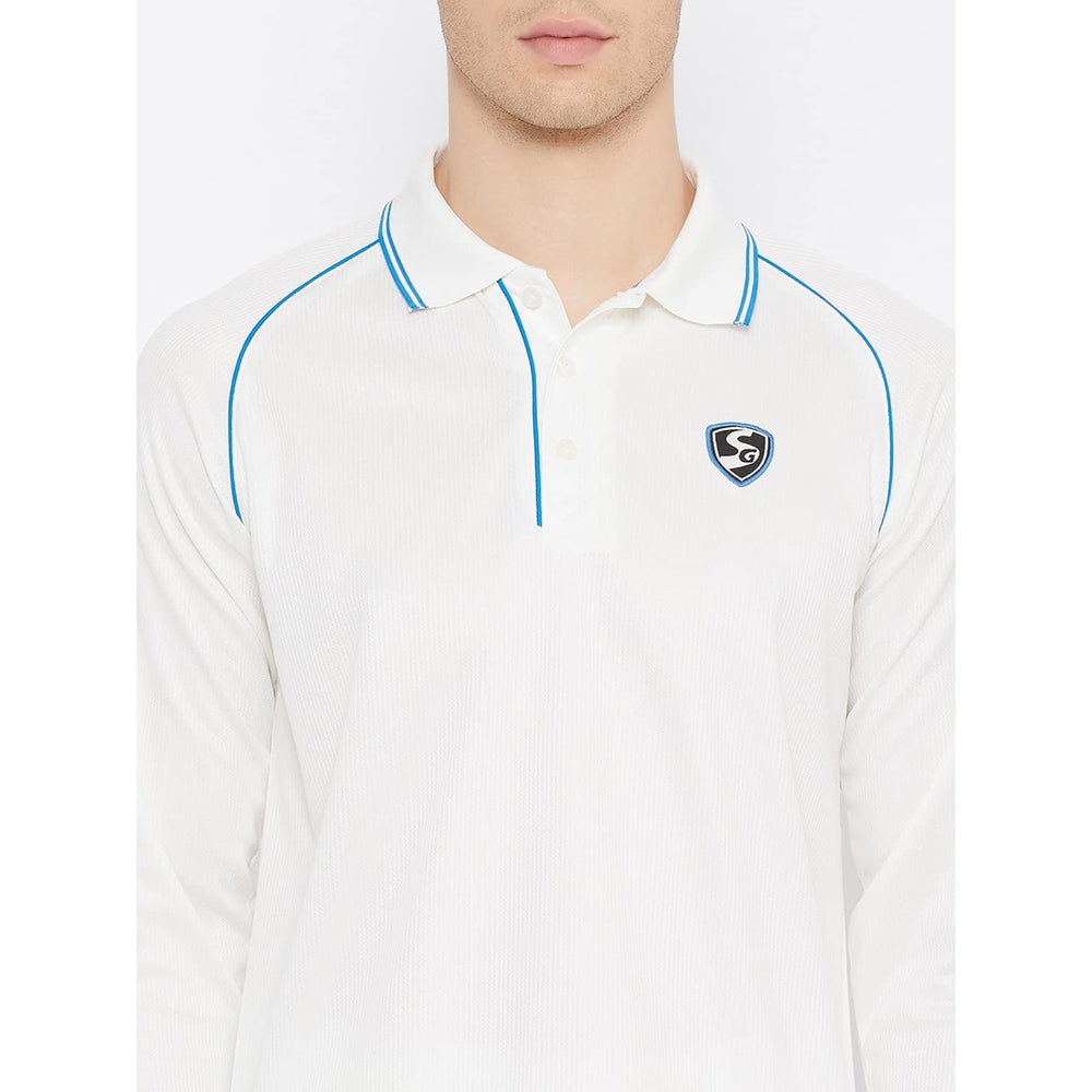 SG Legend Full Sleeves Cricket T-shirt – White Lightweight Polyester Shirt with Breathable Fabric, Comfortable Fit, and Moisture-Wicking for Match or Practice - Best Price online Prokicksports.com