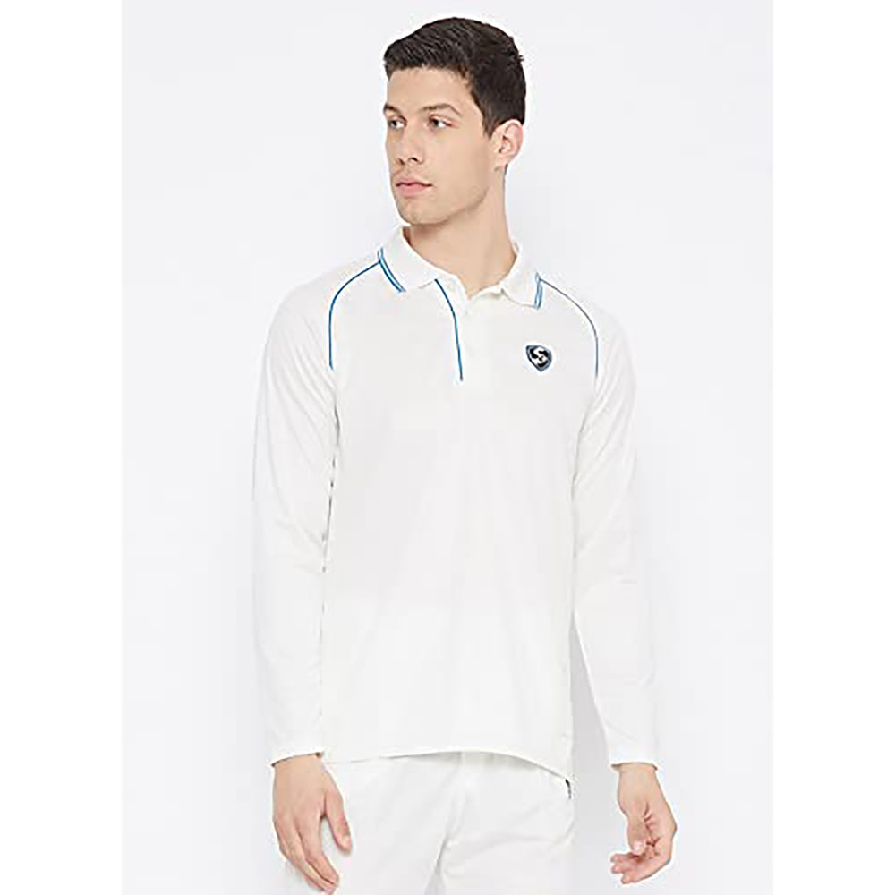 SG Legend Full Sleeves Cricket T-shirt – White Lightweight Polyester Shirt with Breathable Fabric, Comfortable Fit, and Moisture-Wicking for Match or Practice - Best Price online Prokicksports.com