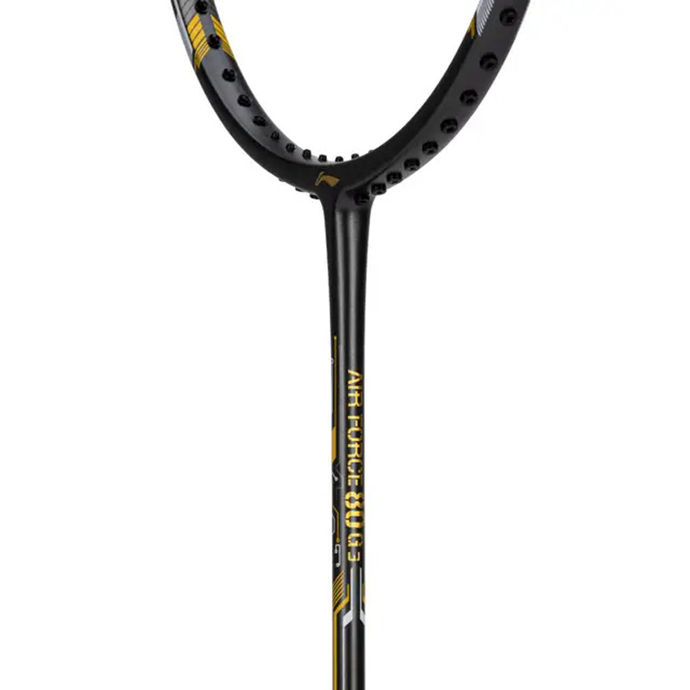 Li-Ning Air-Force 80 G3 Unstrung Badminton Racket | Lightweight 80 Grams | G6 Grip | Dark Grey/Amber/Gold | Speed & Precision - Best Price online Prokicksports.com