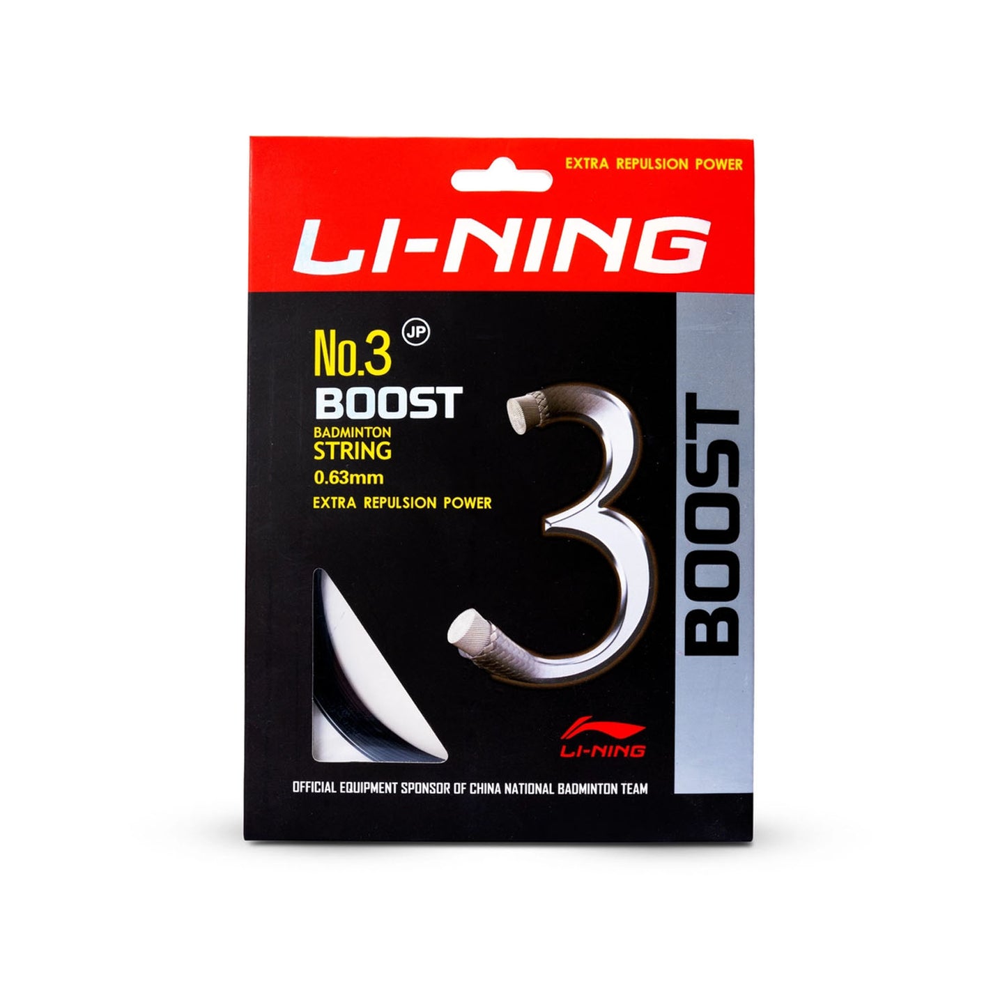 Li-Ning No. 3 Boost Badminton String with high Repulsion Power, 0.63mm - Best Price online Prokicksports.com
