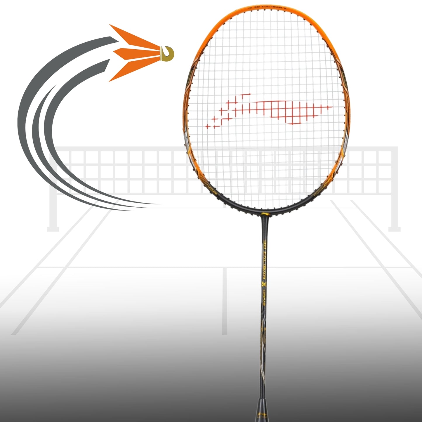 Li-Ning 3D Calibar X Drive Badminton Racquet - Black/Gold - Best Price online Prokicksports.com