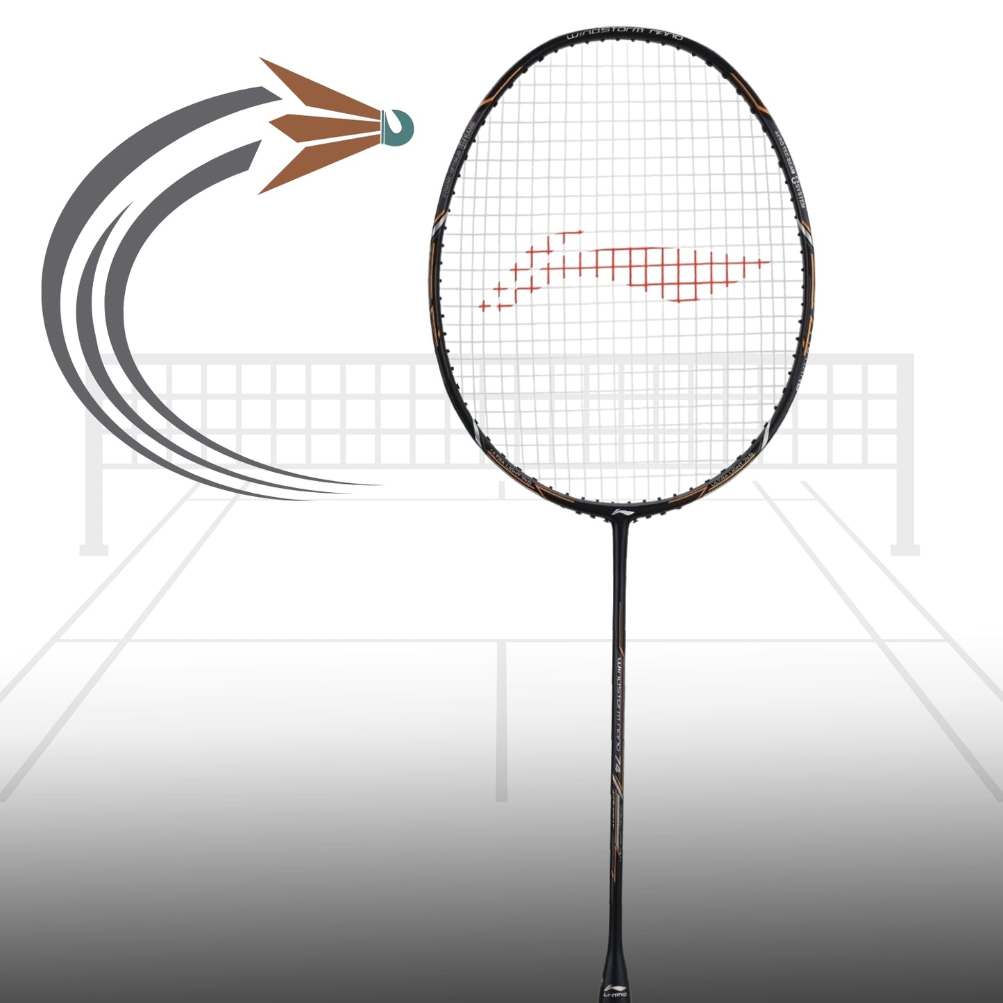 Li-Ning Windstorm Nano 74 Professional Badminton Racquet Unstrung Black/Silver - Best Price online Prokicksports.com