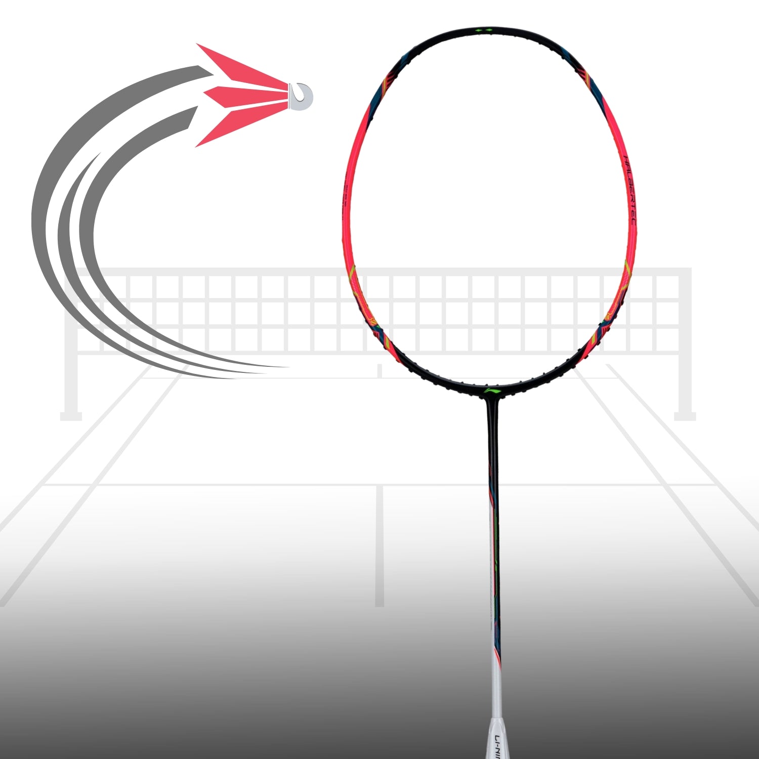 Li-Ning Halbertec Motor Unstrung Badminton Racquet, Red/Black - Best Price online Prokicksports.com