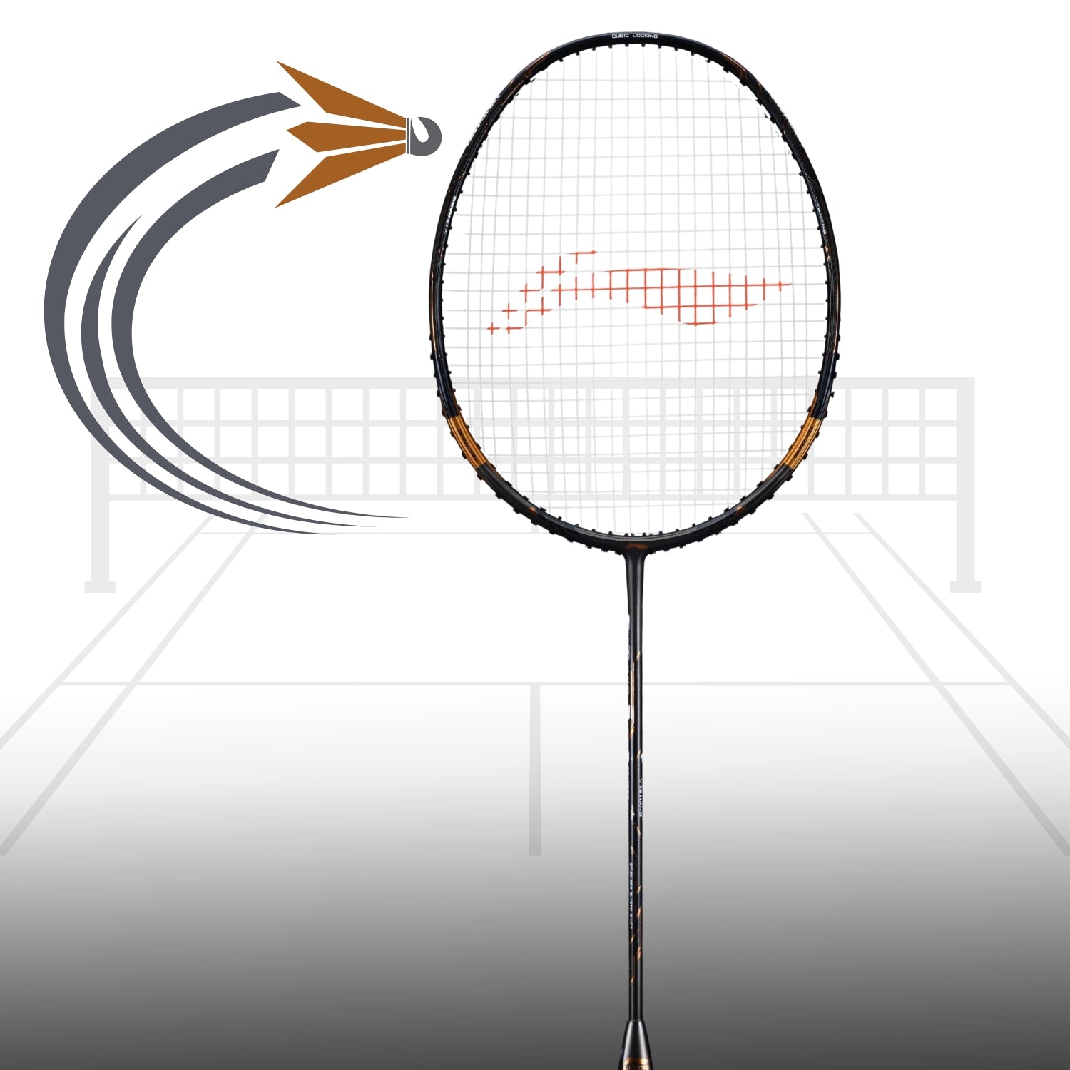 Li-Ning Tectonic 7C Full-Carbon Fiber Badminton Racket, (Charcoal/Gold) - Best Price online Prokicksports.com