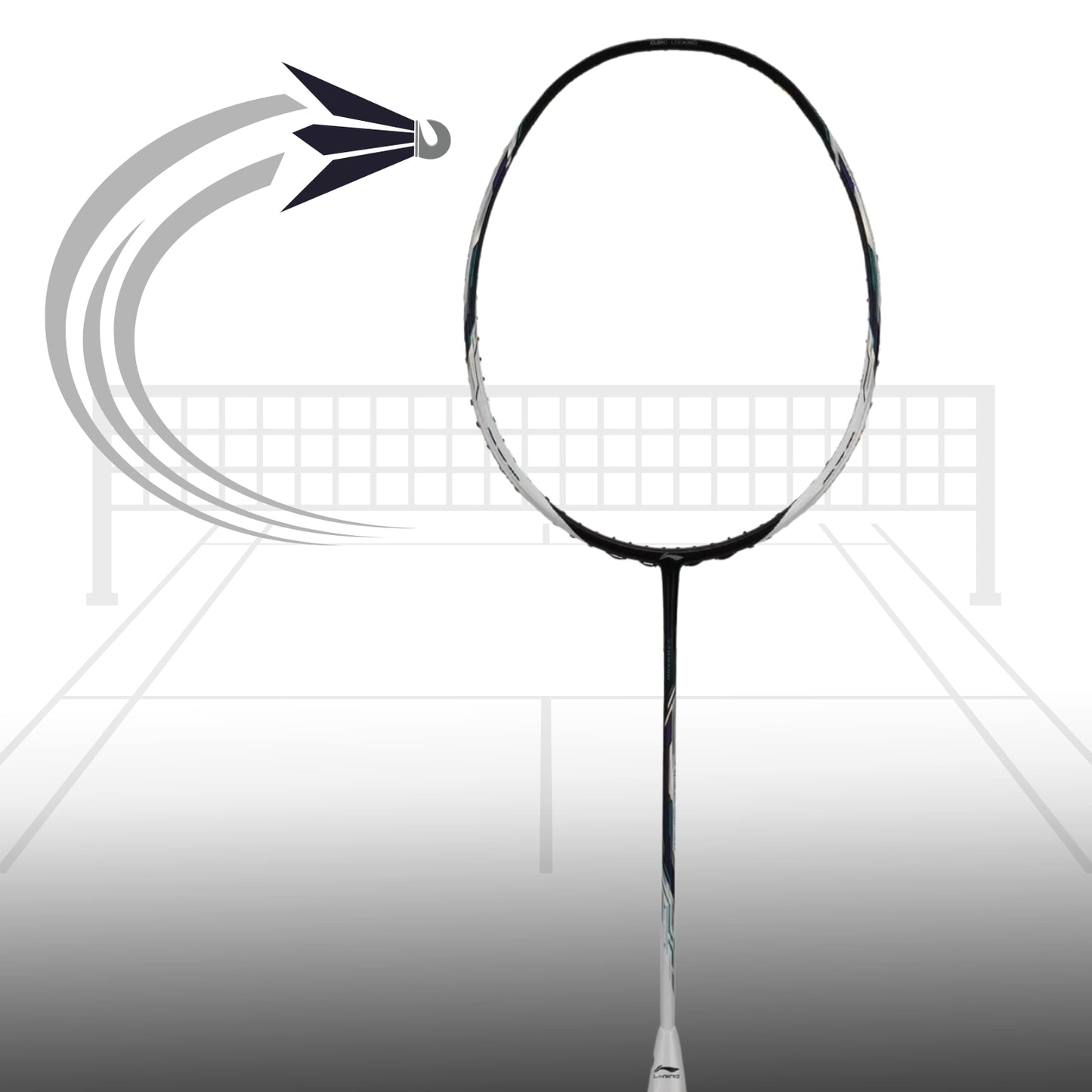 Li-Ning Tectonic 9 Badminton Racquet, Black/White - 88 Grams (3U) - Best Price online Prokicksports.com