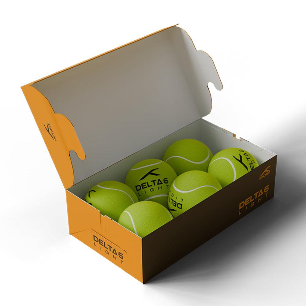 Hundred Delta 6 Light Cricket Tennis Balls – Neon Yellow Practice Balls Pack of 6 for Gully Cricket, Nets & Soft Ball Matches - Best Price online Prokicksports.com